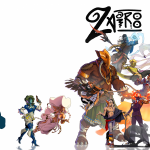 Zairoo Poster 2 Zairoo dark fantasy TTRPG cover art featuring the 13 heroes of Zairoo.